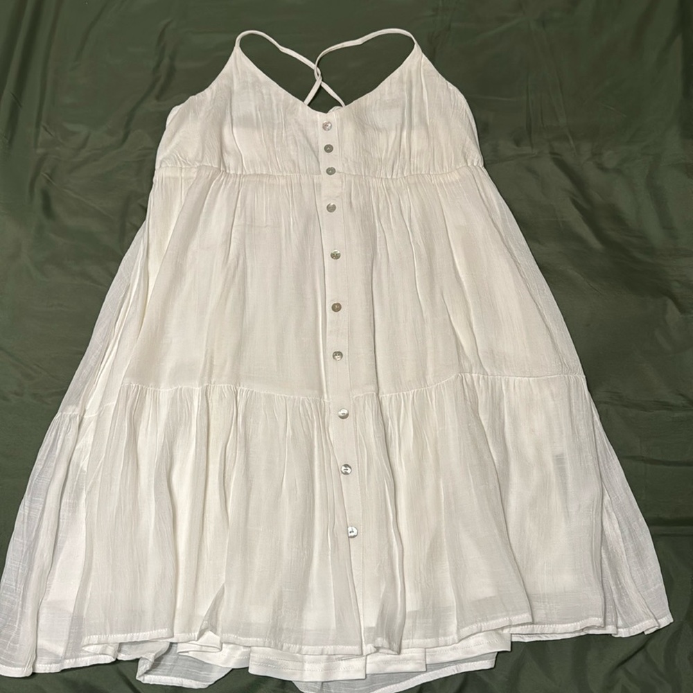 Mini white flowy dress